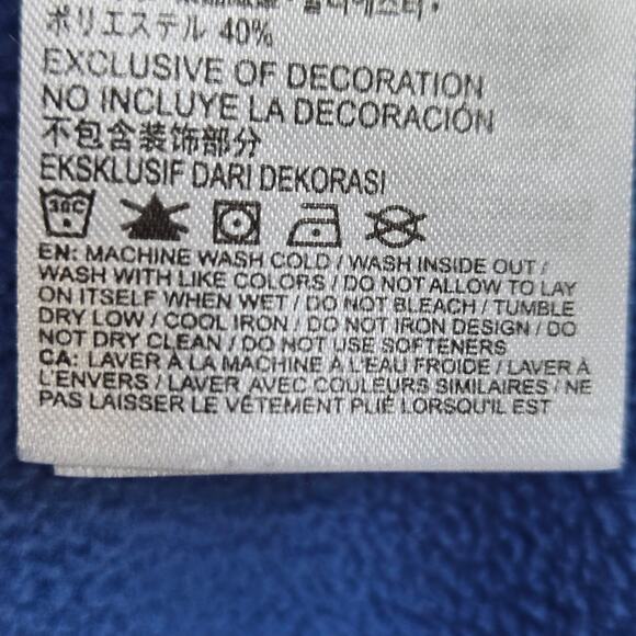 Nike Youth Zip Up Hoodie. Blue W/Side Pockets And Thumb Holes. Size M-5/6 yrs. - Picture 10 of 10